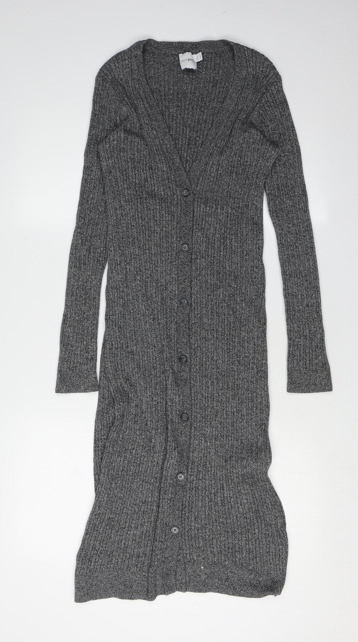 ASOS Petite Grey Cable-Knit Cardigan Size 10