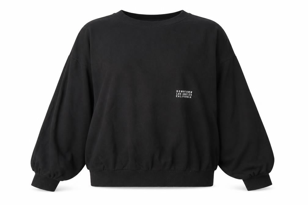 H&M Womens Black Graphic Print Pullover Sweatshirt L
