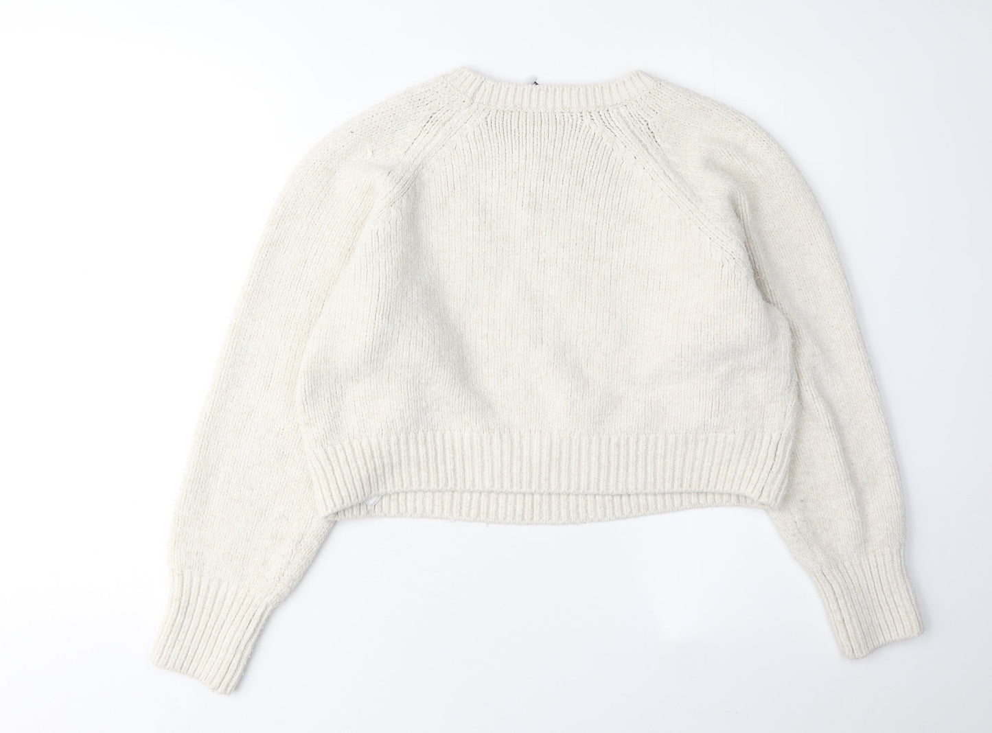 Hollister Women’s Ivory Cable-Knit Pullover - M