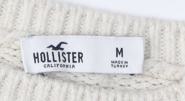 Hollister Women’s Ivory Cable-Knit Pullover - M
