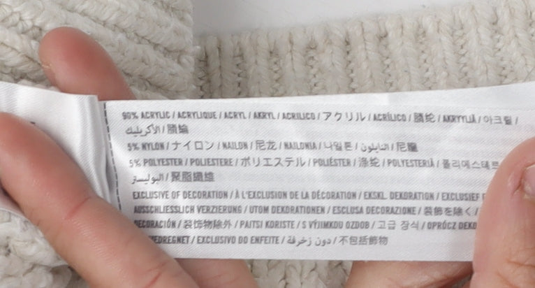 Hollister Women’s Ivory Cable-Knit Pullover - M