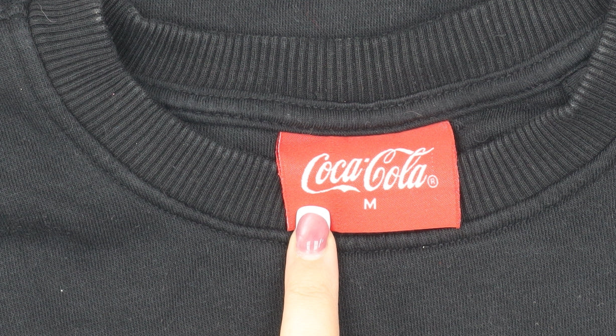 Coca-Cola Men's Black Graphic Pullover Sweatshirt, M
