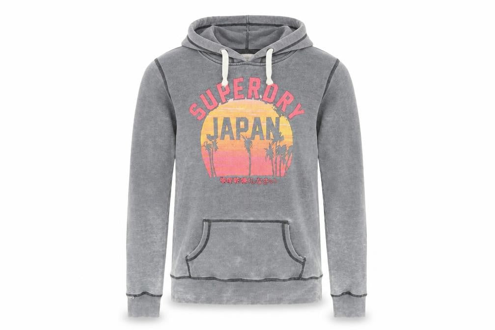 Womens UK M Regular Superdry Grey Pullover Hoodie