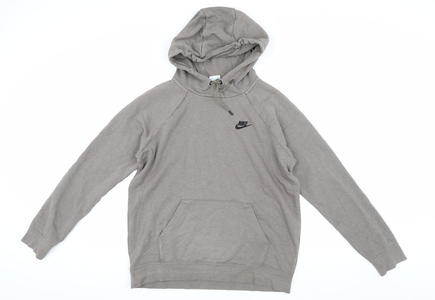 Nike Men's Grey Pullover Hoodie M Logo Accents