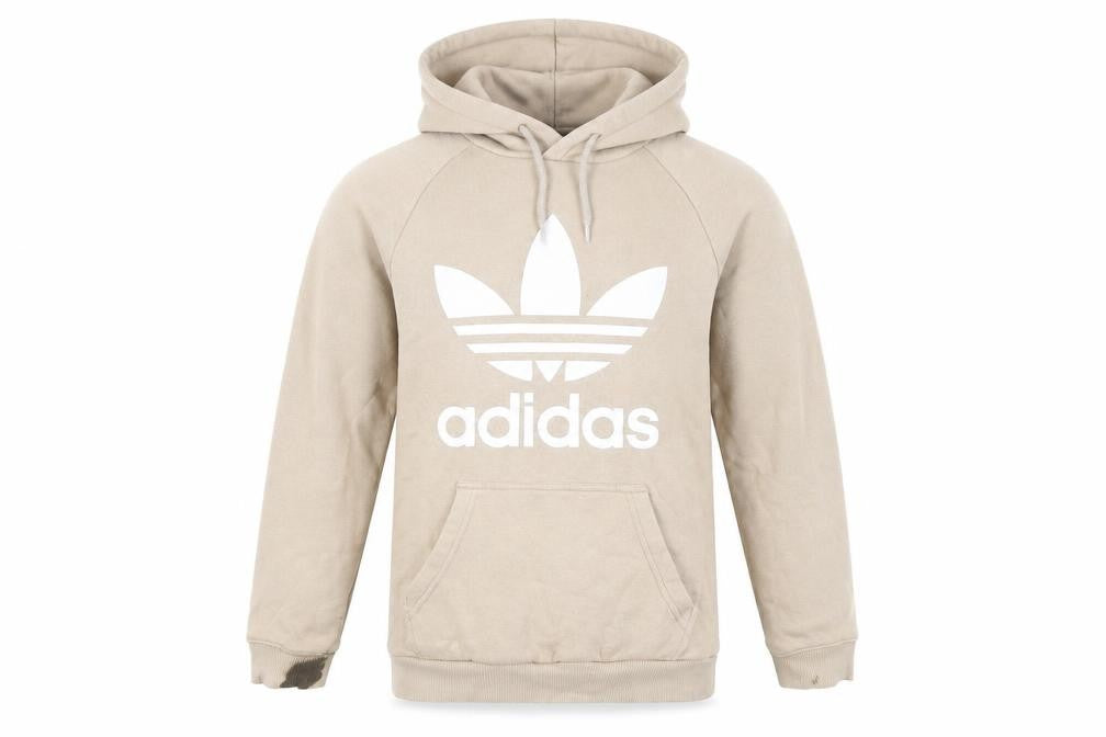 Mens UK S Regular adidas Beige Pullover Hoodie