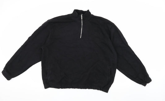 boohooMAN Black XL Men's Lightweight 1/4 Zip Sweatshirt