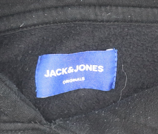 Jack & Jones Men's Black Pullover Hoodie, Size S