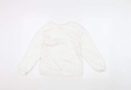 Harry Potter Girls White Pullover Sweatshirt 9-10Y Graphic Print