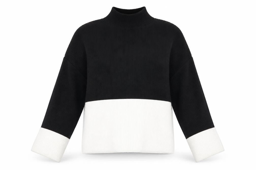 MNG Women's Black/White Knit Jumper Size 12