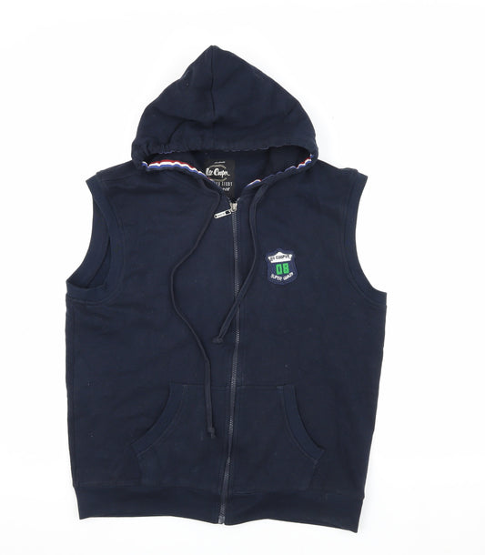 Lee Cooper Men's Blue Hooded Sleeveless Jacket M