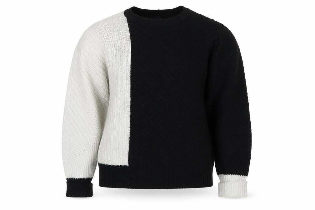 Marks and Spencer Women's Black Grey Crew Neck Jumper