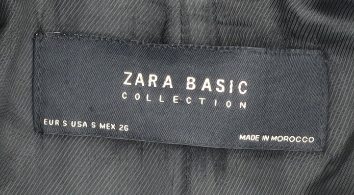 Zara Women's Black Wool Pea Coat S Casual Workwear