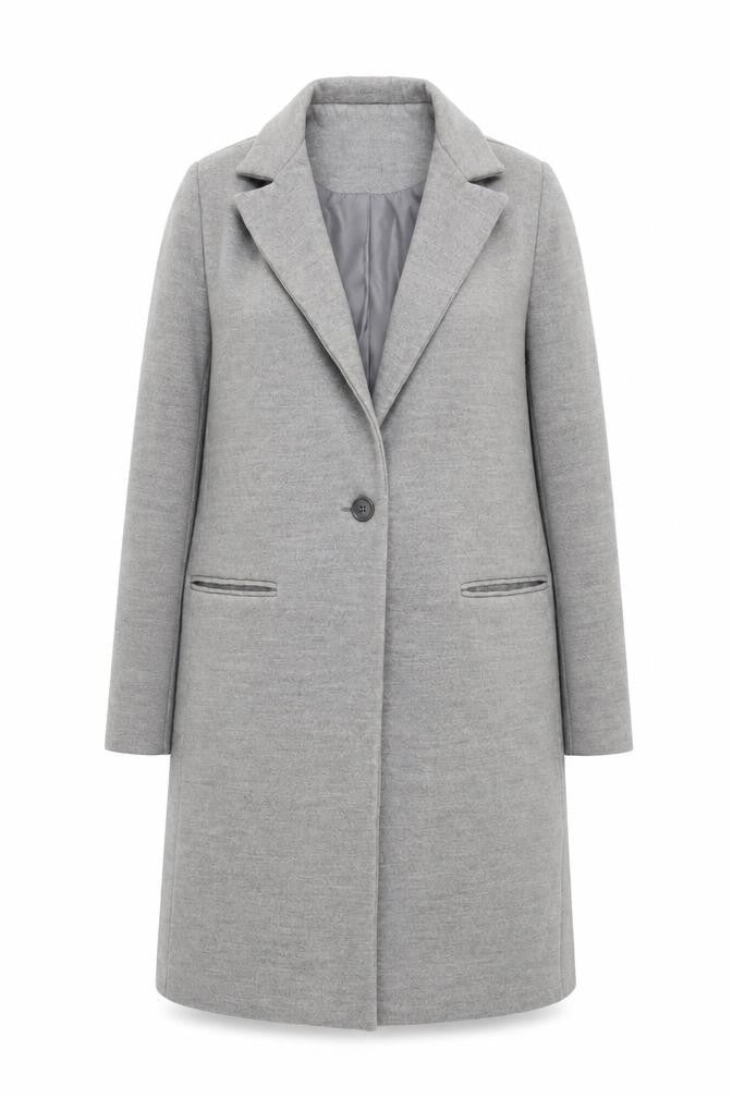 New Look Women's Grey Overcoat Size 8
