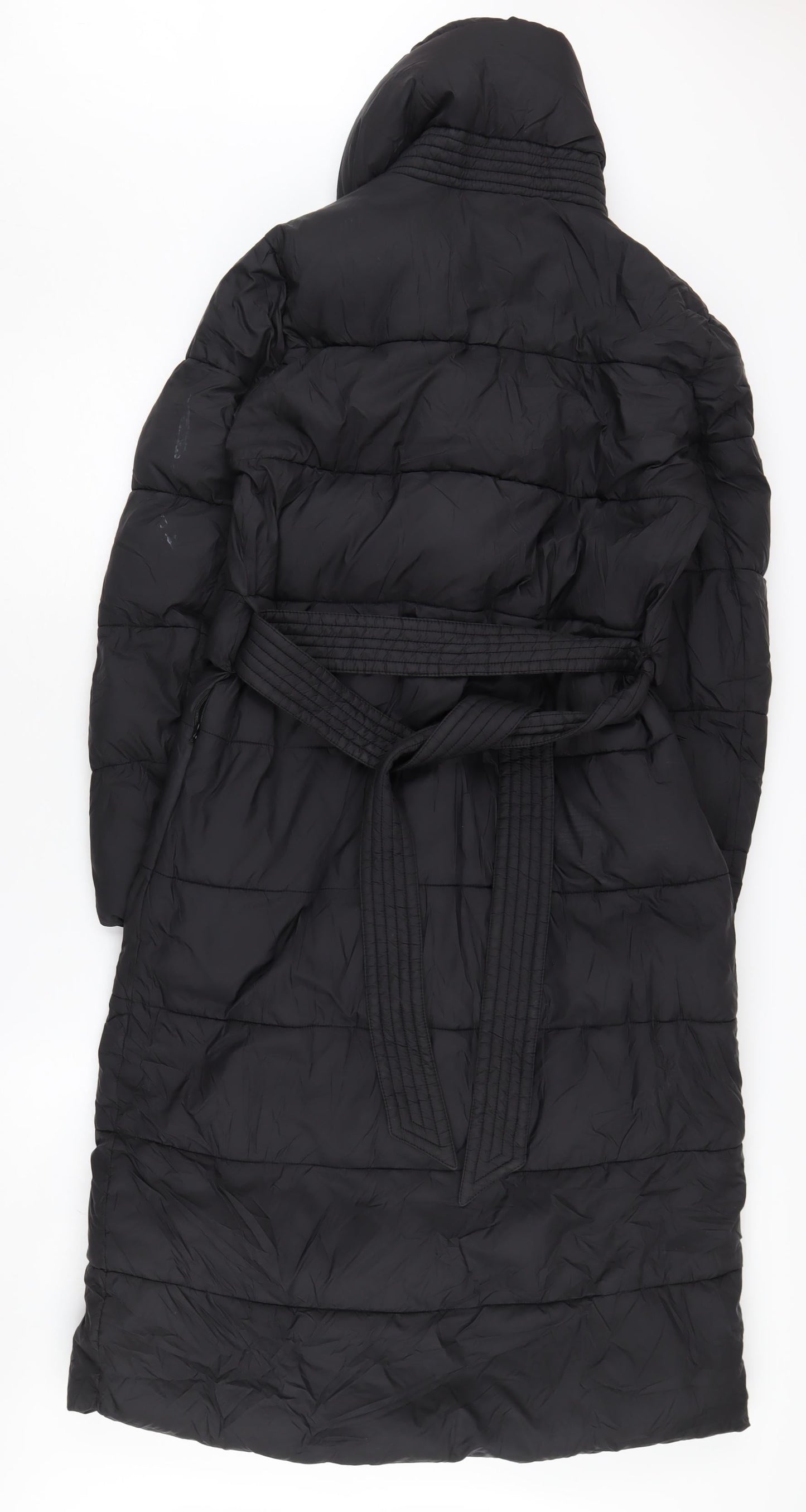 Hobbs Women's Black Belted Puffer Jacket, Size 10