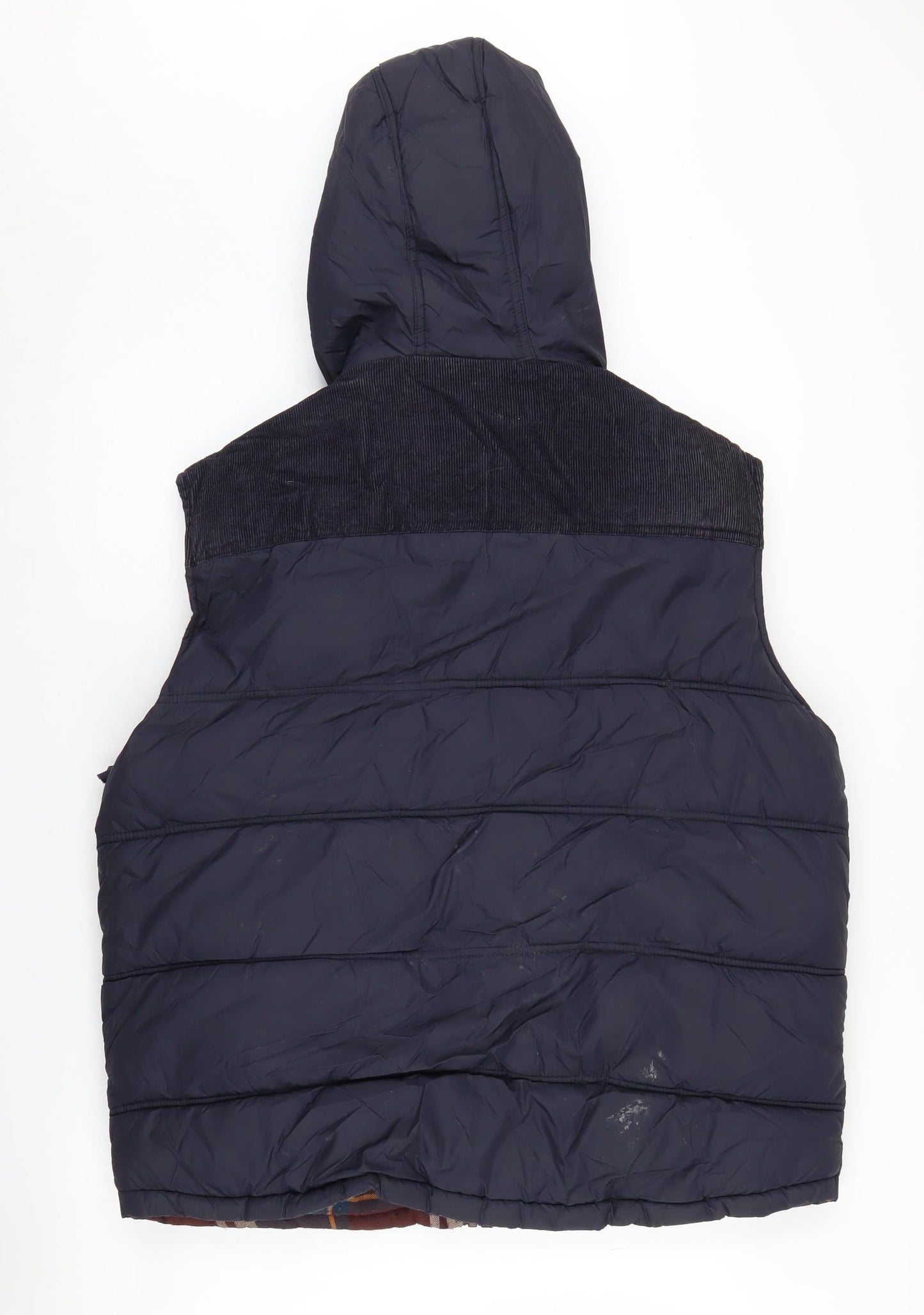 Easy Men's Blue Puffer Waistcoat, Hooded, Size L