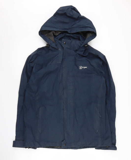 Hi Gear Men's Blue Waterproof Hooded Rain Jacket S
