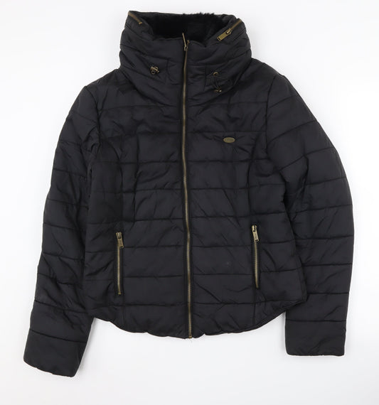 Firetrap Women's Black Puffer Jacket, Size 12, Winter, Full Zip