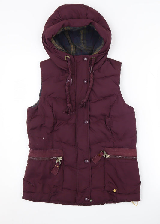 Joules Women's Red Puffer Waistcoat Size 10