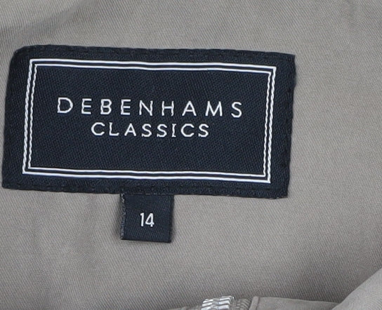 Debenhams Women's Beige Full Zip Coat Size 14