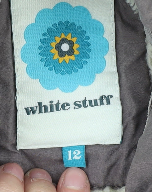 White Stuff Women's Brown Waistcoat Size 12, Zip Pockets
