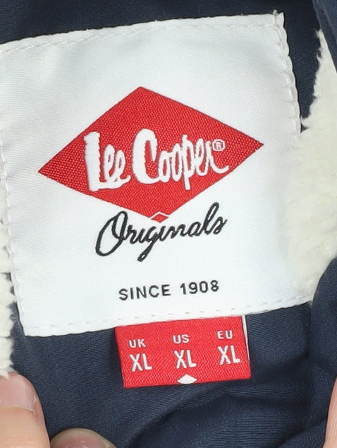 Lee Cooper Men's Blue Hooded Parka Jacket XL