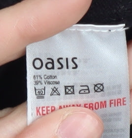 Oasis Women's Black Jumper, Size S, Long Sleeve, Zip Accent