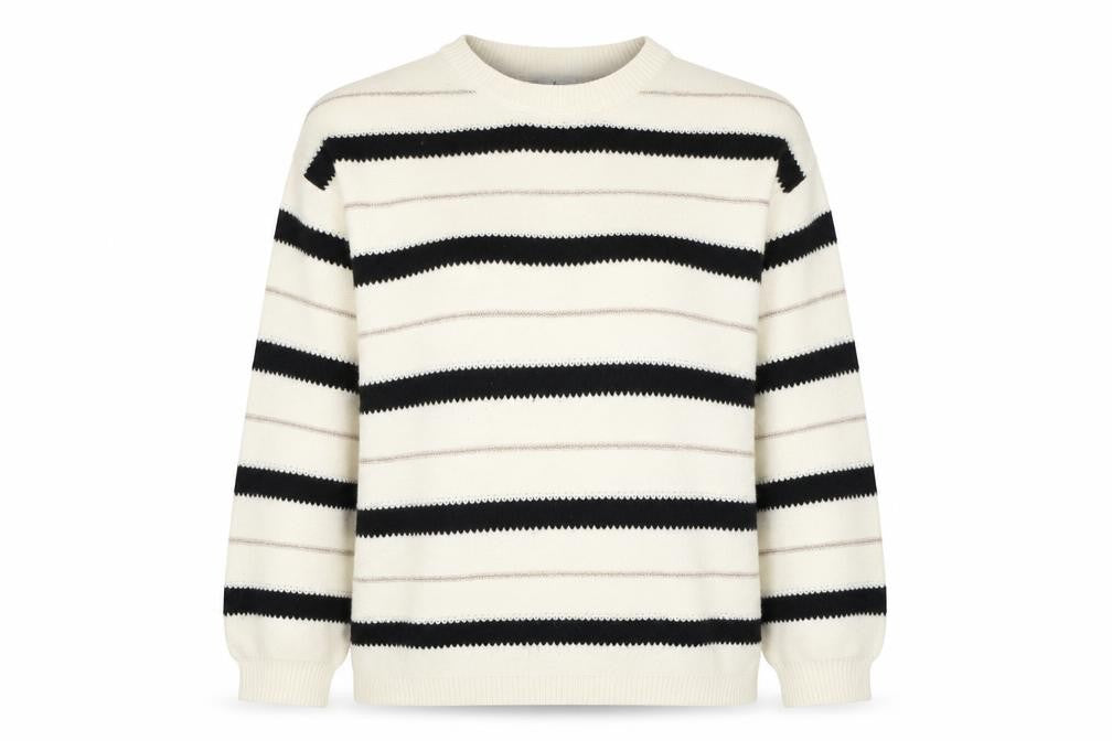 Marks and Spencer Women's Ivory Striped Pullover Jumper L