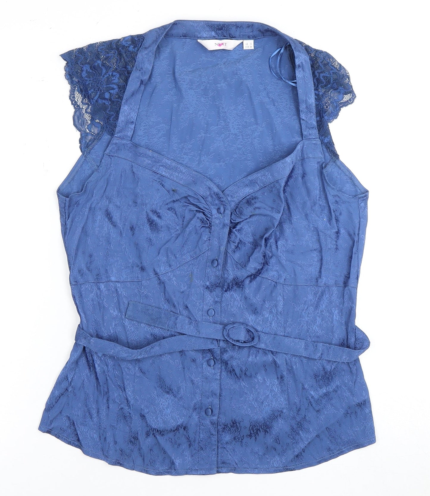 Next Women's Blue Lace Blouse Size 16 Elegant