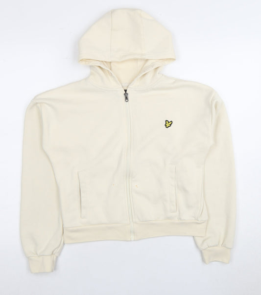 Lyle & Scott Girls Ivory Full Zip Hoodie, Size 12-13 Years