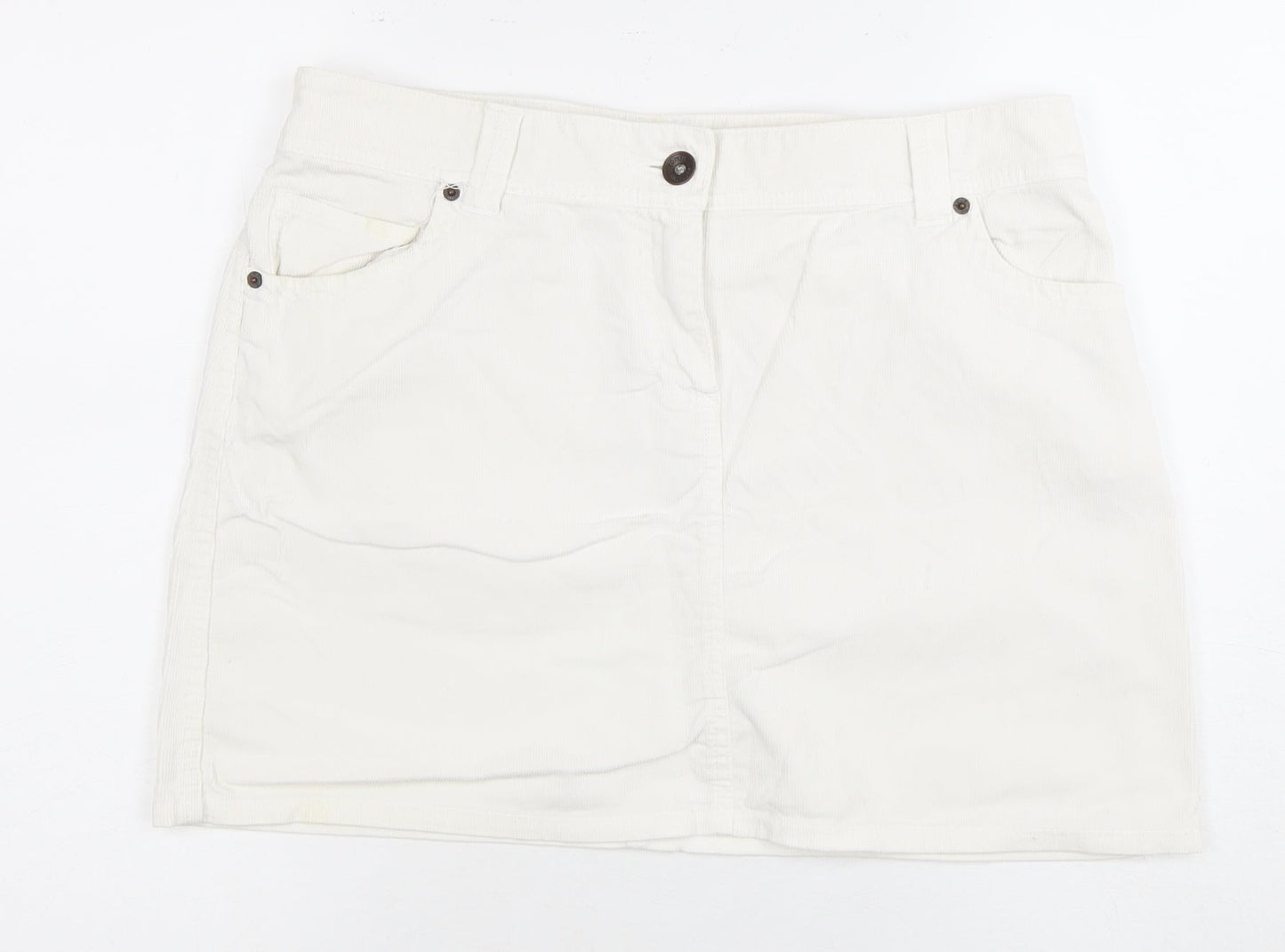Tommy Hilfiger Women's White Corduroy Skirt Size 10