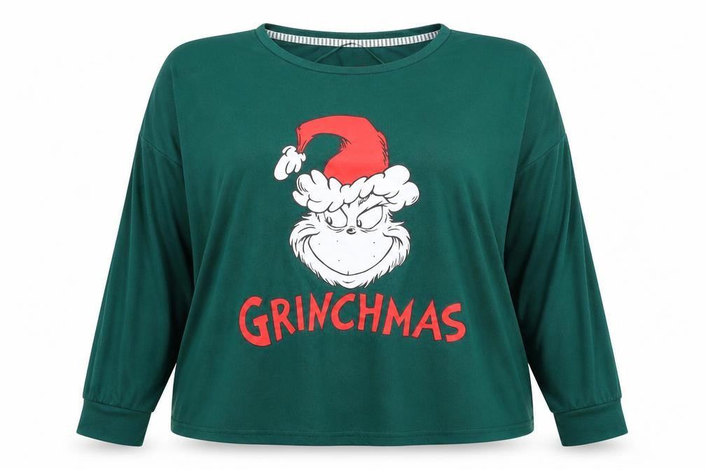 The Grinch Women's Green Christmas Pyjama Top