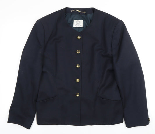 Viyella Women's Blue Wool Suit Jacket Size 16