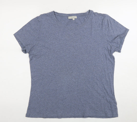 Hobbs Women's Blue Cotton T-Shirt, L, Lightweight, Casual