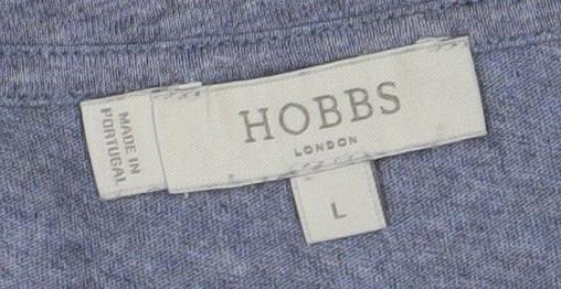 Hobbs Women's Blue Cotton T-Shirt, L, Lightweight, Casual