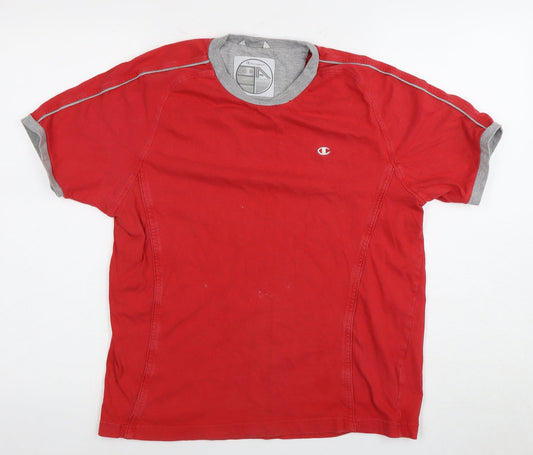 Champion Men's Red Athletic T-Shirt, Size S, Cotton