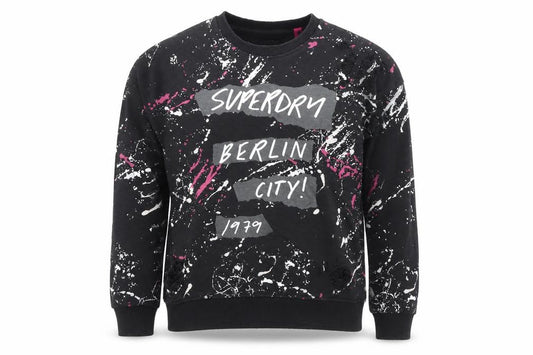 Womens UK S Regular Superdry Black Pullover Sweatshirt