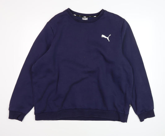 Puma Men's Blue 2XL Crew Neck Fleece Sweatshirt