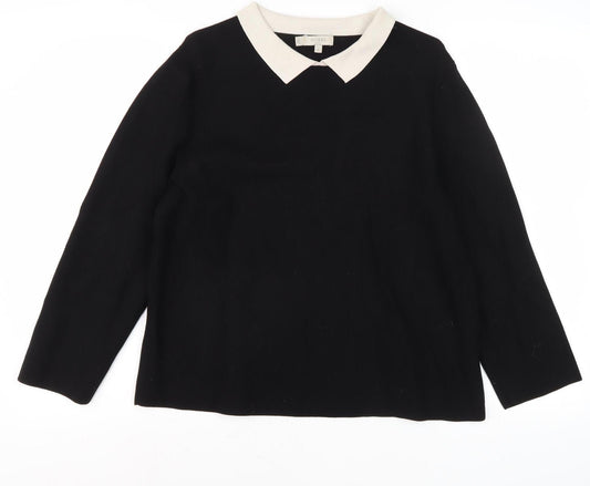 Hobbs Women's Black Collared Jumper, M, Elegant Casual Style
