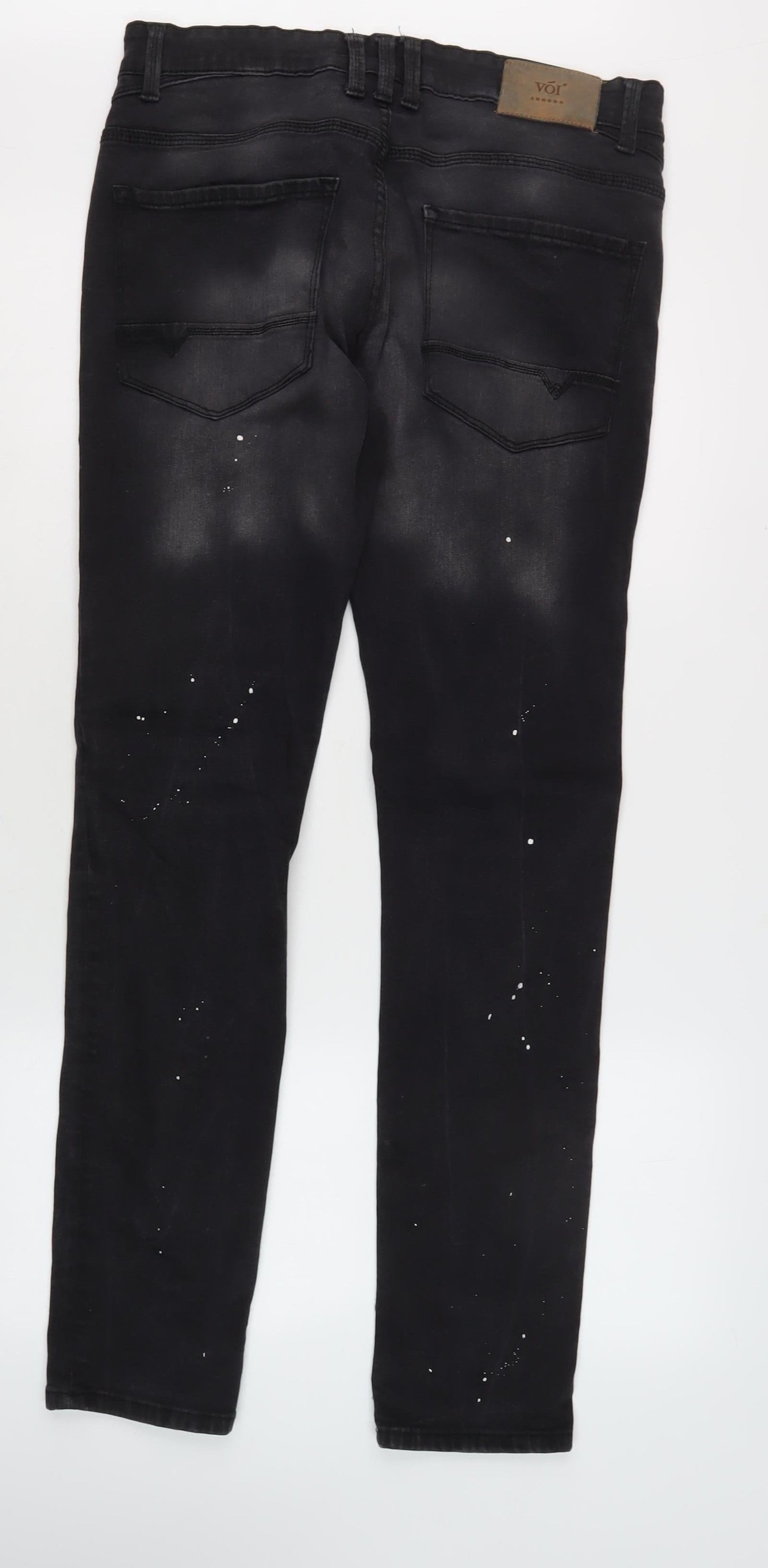 Voi Men's Black Skinny Distressed Jeans