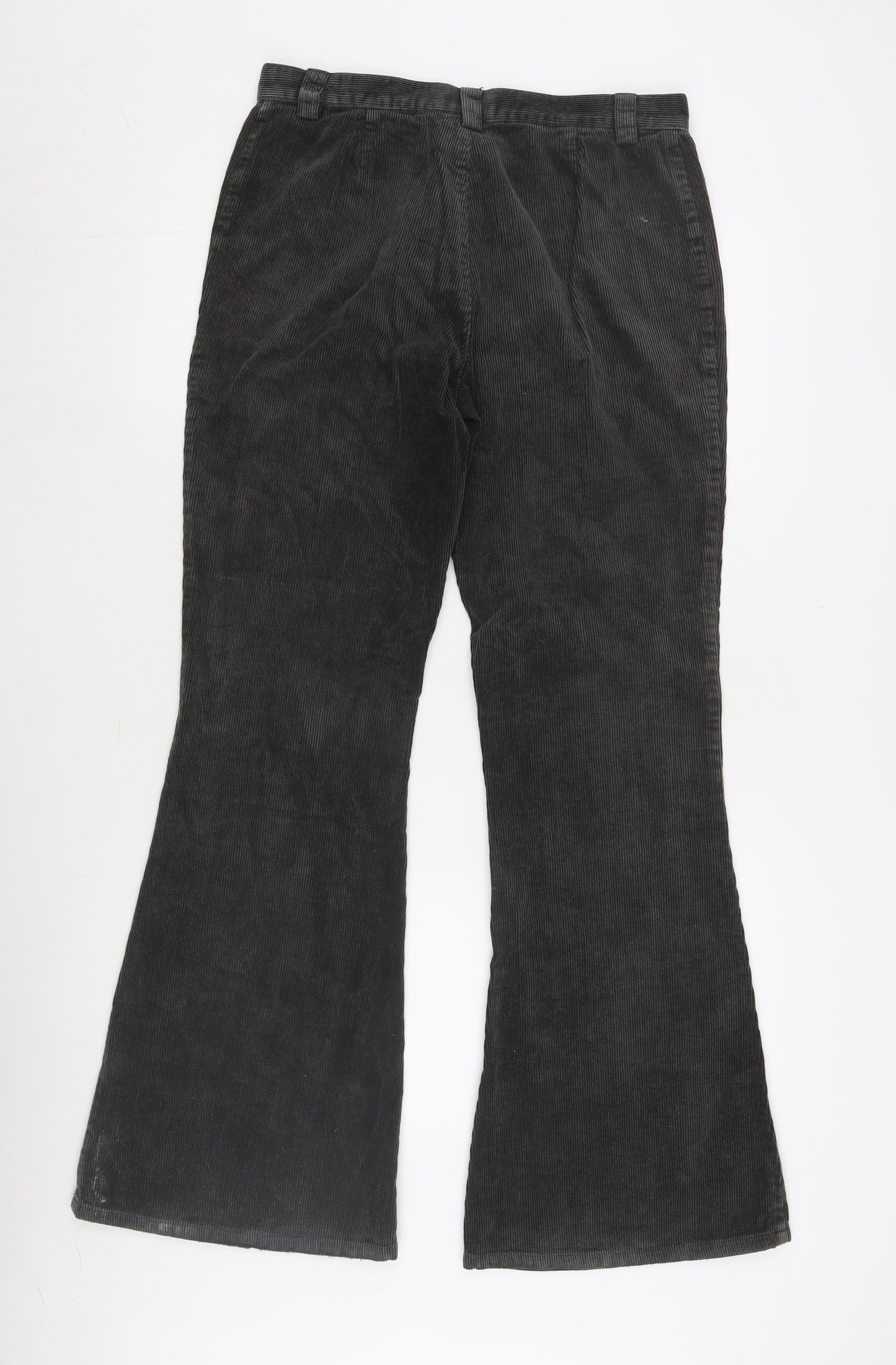 DKNY Women's Black Corduroy Trousers - Size 10, Flared
