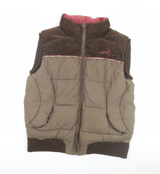 Animal Women's Brown Padded Waistcoat Size 16