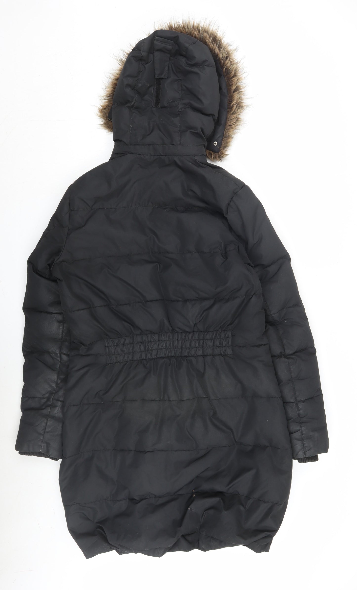 Regatta Women's Black Puffer Jacket Size 12 Fur Hood