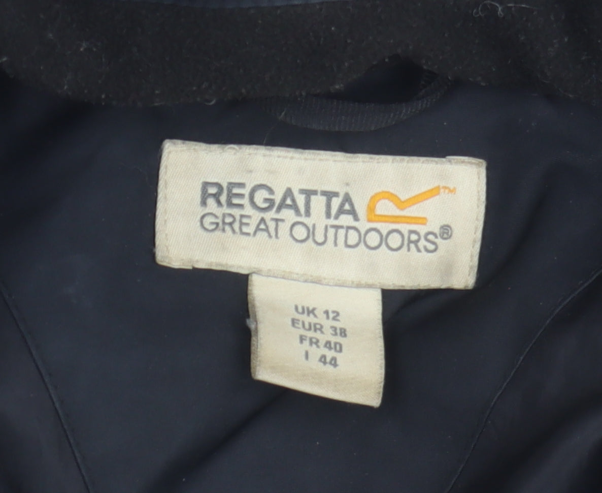 Regatta Women's Black Puffer Jacket Size 12 Fur Hood