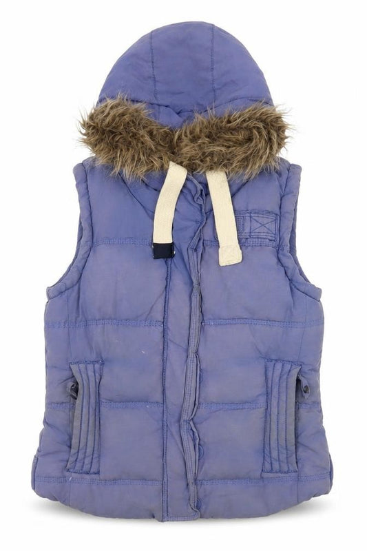 Womens UK Size S Regular Superdry Blue Polyester Waistcoat