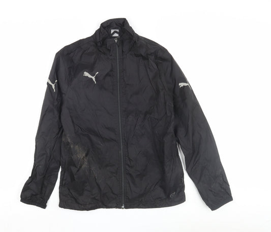 Puma Boys Black Basic Jacket, 14 Years, Logo Accents