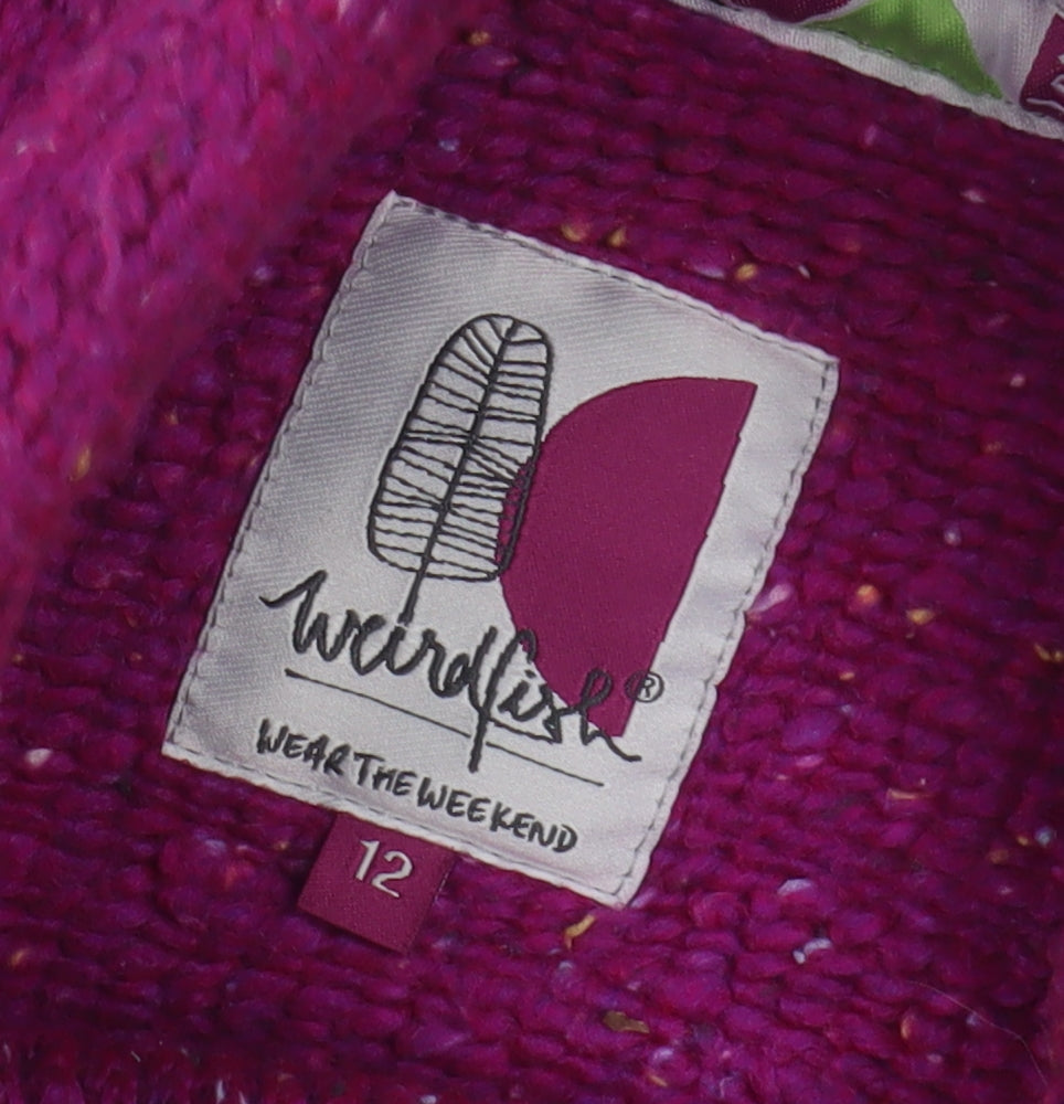Weird Fish Women’s Purple Knit Pullover Sweatshirt Size 12