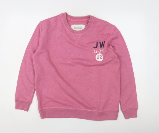 Jack Wills Women's Pink Logo Sweatshirt Size 8