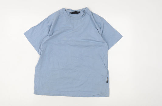 Kangol Unisex Blue Cotton T-Shirt Size M Crew Neck