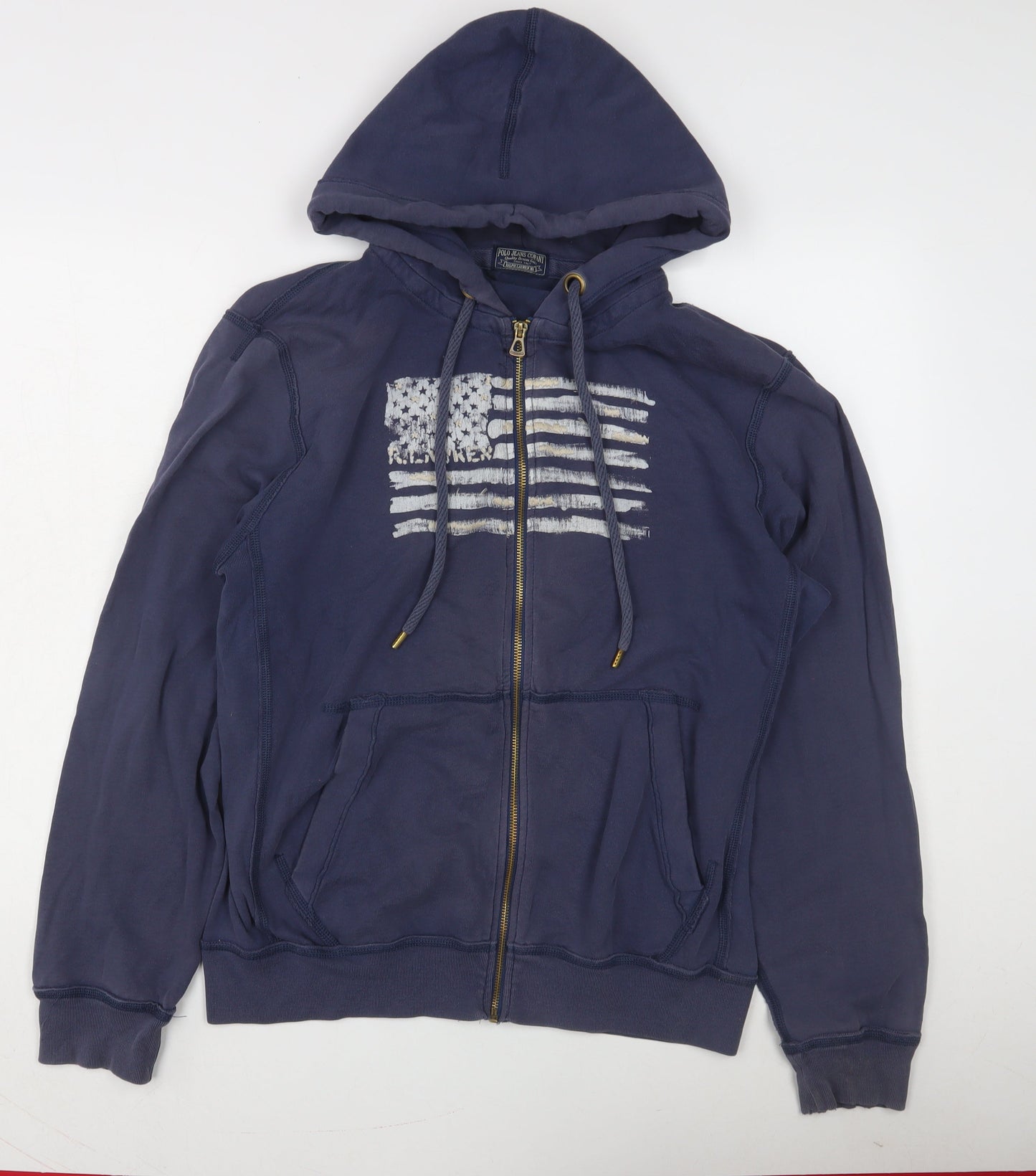 Polo Jeans Company Men's Blue Full Zip Hoodie