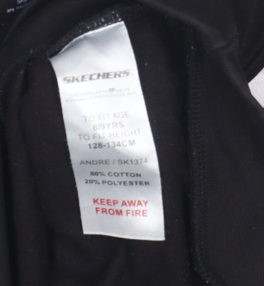 Skechers Boys Black Hoodie, 8-9 Years, Graphic Print Pullover